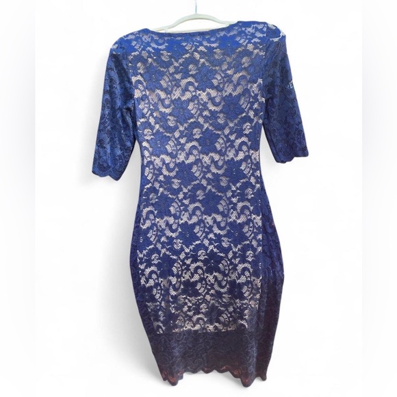 Half Sleeve Lace Meshed Midi Dress Size:2 - Picture 2 of 5